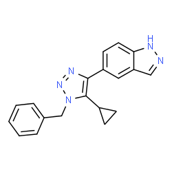 ChemSpider 2D Image | 5-(1-Benzyl-5-cyclopropyl-1H-1,2,3-triazol-4-yl)-1H-indazole | C19H17N5