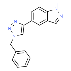 ChemSpider 2D Image | 5-(1-Benzyl-1H-1,2,3-triazol-4-yl)-1H-indazole | C16H13N5