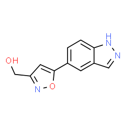 ChemSpider 2D Image | [5-(1H-Indazol-5-yl)-1,2-oxazol-3-yl]methanol | C11H9N3O2