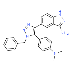 ChemSpider 2D Image | 5-{1-Benzyl-5-[4-(dimethylamino)phenyl]-1H-1,2,3-triazol-4-yl}-1H-indazol-3-amine | C24H23N7