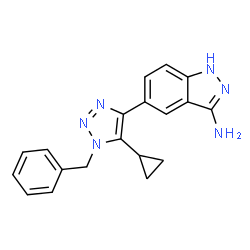 ChemSpider 2D Image | 5-(1-Benzyl-5-cyclopropyl-1H-1,2,3-triazol-4-yl)-1H-indazol-3-amine | C19H18N6