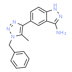 ChemSpider 2D Image | 5-(1-Benzyl-5-methyl-1H-1,2,3-triazol-4-yl)-1H-indazol-3-amine | C17H16N6