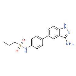 ChemSpider 2D Image | N-[4-(3-Amino-1H-indazol-5-yl)phenyl]-1-propanesulfonamide | C16H18N4O2S