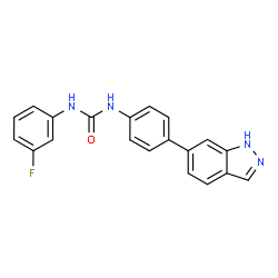 ChemSpider 2D Image | 1-(3-Fluorophenyl)-3-[4-(1H-indazol-6-yl)phenyl]urea | C20H15FN4O