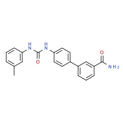 ChemSpider 2D Image | 4'-{[(3-Methylphenyl)carbamoyl]amino}-3-biphenylcarboxamide | C21H19N3O2