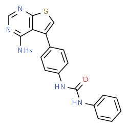 ChemSpider 2D Image | 1-[4-(4-Aminothieno[2,3-d]pyrimidin-5-yl)phenyl]-3-phenylurea | C19H15N5OS