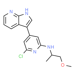 ChemSpider 2D Image | 6-Chloro-N-(1-methoxy-2-propanyl)-4-(1H-pyrrolo[2,3-b]pyridin-3-yl)-2-pyridinamine | C16H17ClN4O