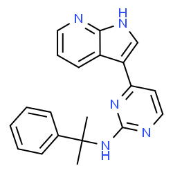 ChemSpider 2D Image | N-(2-Phenyl-2-propanyl)-4-(1H-pyrrolo[2,3-b]pyridin-3-yl)-2-pyrimidinamine | C20H19N5
