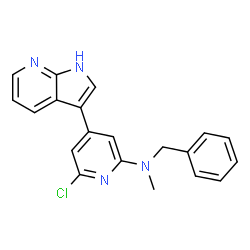 ChemSpider 2D Image | N-Benzyl-6-chloro-N-methyl-4-(1H-pyrrolo[2,3-b]pyridin-3-yl)-2-pyridinamine | C20H17ClN4