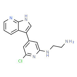 ChemSpider 2D Image | N-[6-Chloro-4-(1H-pyrrolo[2,3-b]pyridin-3-yl)-2-pyridinyl]-1,2-ethanediamine | C14H14ClN5