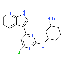 ChemSpider 2D Image | N-[4-Chloro-6-(1H-pyrrolo[2,3-b]pyridin-3-yl)-2-pyrimidinyl]-1,3-cyclohexanediamine | C17H19ClN6
