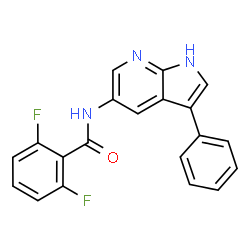 ChemSpider 2D Image | 2,6-Difluoro-N-(3-phenyl-1H-pyrrolo[2,3-b]pyridin-5-yl)benzamide | C20H13F2N3O