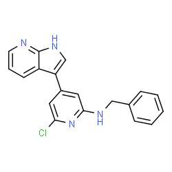 ChemSpider 2D Image | N-Benzyl-6-chloro-4-(1H-pyrrolo[2,3-b]pyridin-3-yl)-2-pyridinamine | C19H15ClN4
