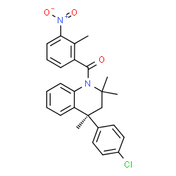ChemSpider 2D Image | [(4S)-4-(4-Chlorophenyl)-2,2,4-trimethyl-3,4-dihydro-1(2H)-quinolinyl](2-methyl-3-nitrophenyl)methanone | C26H25ClN2O3