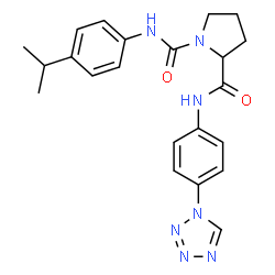 ChemSpider 2D Image | N~1~-(4-Isopropylphenyl)-N~2~-[4-(1H-tetrazol-1-yl)phenyl]-1,2-pyrrolidinedicarboxamide | C22H25N7O2