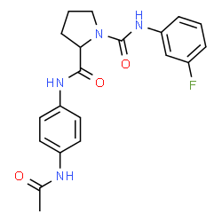 ChemSpider 2D Image | N~2~-(4-Acetamidophenyl)-N~1~-(3-fluorophenyl)-1,2-pyrrolidinedicarboxamide | C20H21FN4O3