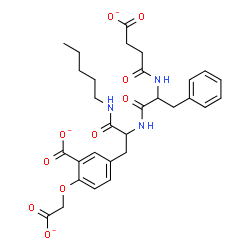 ChemSpider 2D Image | N-(3-Carboxylatopropanoyl)phenylalanyl-3-carboxylato-O-(carboxylatomethyl)-N-pentyltyrosinamide | C30H34N3O10