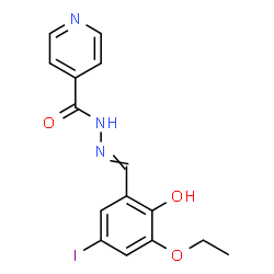 ChemSpider 2D Image | N'-(3-Ethoxy-2-hydroxy-5-iodobenzylidene)isonicotinohydrazide | C15H14IN3O3