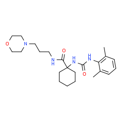 ChemSpider 2D Image | 1-{[(2,6-Dimethylphenyl)carbamoyl]amino}-N-[3-(4-morpholinyl)propyl]cyclohexanecarboxamide | C23H36N4O3