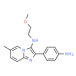 ChemSpider 2D Image | 2-(4-Aminophenyl)-N-(2-methoxyethyl)-6-methylimidazo[1,2-a]pyridin-3-amine | C17H20N4O