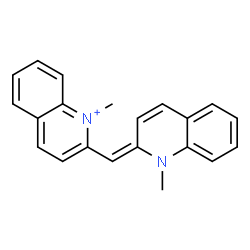 ChemSpider 2D Image | 1-Methyl-2-[(E)-(1-methyl-2(1H)-quinolinylidene)methyl]quinolinium | C21H19N2