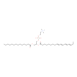 ChemSpider 2D Image | 2-[(9E,11E,13E,15E)-9,11,13,15-Octadecatetraenoyloxy]-3-(tetradecanoyloxy)propyl 2-(trimethylammonio)ethyl phosphate | C40H72NO8P
