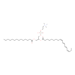 ChemSpider 2D Image | 2-[(9Z,11E,13E,15Z)-9,11,13,15-Octadecatetraenoyloxy]-3-(tetradecanoyloxy)propyl 2-(trimethylammonio)ethyl phosphate | C40H72NO8P