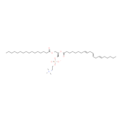 ChemSpider 2D Image | (2R)-2-[(8E,11E,14E)-8,11,14-Icosatrienoyloxy]-3-(palmitoyloxy)propyl 2-(trimethylammonio)ethyl phosphate | C44H82NO8P