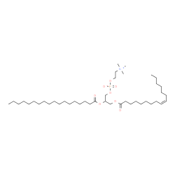ChemSpider 2D Image | 3-[(9Z)-9-Hexadecenoyloxy]-2-(stearoyloxy)propyl 2-(trimethylammonio)ethyl phosphate | C42H82NO8P