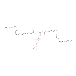 ChemSpider 2D Image | 2-[(9Z,12Z)-9,12-Octadecadienoyloxy]-3-[(9Z)-9-octadecenoyloxy]propyl 2-(trimethylammonio)ethyl phosphate | C44H82NO8P