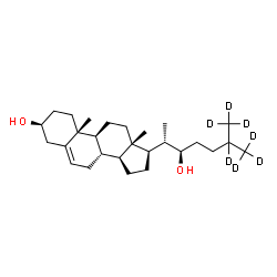 ChemSpider 2D Image | (3beta,22R)-(25,26,26,26,27,27,27-~2~H_7_)Cholest-5-ene-3,22-diol | C27H39D7O2