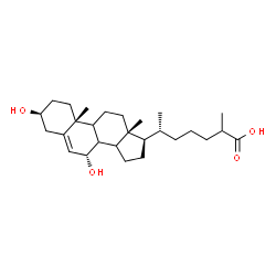 ChemSpider 2D Image | (3beta,7alpha,8xi,9xi,14xi)-3,7-Dihydroxycholest-5-en-26-oic acid | C27H44O4