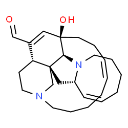 ChemSpider 2D Image | (1S,2S,4S,5Z,12S,13R,16Z)-13-Hydroxy-11,22-diazapentacyclo[11.11.2.1~2,22~.0~2,12~.0~4,11~]heptacosa-5,16,25-triene-25-carbaldehyde | C26H38N2O2