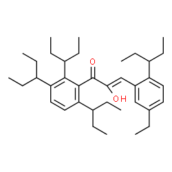 ChemSpider 2D Image | (2Z)-3-[5-Ethyl-2-(3-pentanyl)phenyl]-2-hydroxy-1-[2,3,6-tri(3-pentanyl)phenyl]-2-propen-1-one | C37H56O2