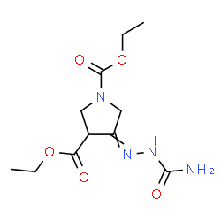 ChemSpider 2D Image | Diethyl 4-(carbamoylhydrazono)-1,3-pyrrolidinedicarboxylate | C11H18N4O5