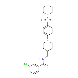 ChemSpider 2D Image | 3-Chloro-N-({1-[4-(4-morpholinylsulfonyl)phenyl]-4-piperidinyl}methyl)benzamide | C23H28ClN3O4S
