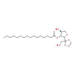 ChemSpider 2D Image | (2S,3R,4S)-4-Hydroxy-2-[2-(hydroxymethyl)-1,3-dioxolan-2-yl]tetrahydro-3-furanyl palmitate | C24H44O7