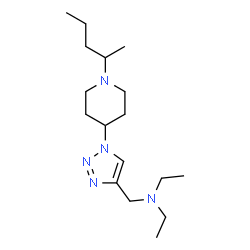 ChemSpider 2D Image | N-Ethyl-N-({1-[1-(2-pentanyl)-4-piperidinyl]-1H-1,2,3-triazol-4-yl}methyl)ethanamine | C17H33N5