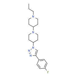 ChemSpider 2D Image | 4-[4-(4-Fluorophenyl)-1H-1,2,3-triazol-1-yl]-1'-propyl-1,4'-bipiperidine | C21H30FN5