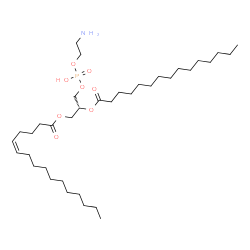 ChemSpider 2D Image | (2R)-3-{[(2-Aminoethoxy)(hydroxy)phosphoryl]oxy}-2-(pentadecanoyloxy)propyl (5Z)-5-hexadecenoate | C36H70NO8P
