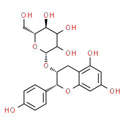 ChemSpider 2D Image | (2R,3R)-5,7-Dihydroxy-2-(4-hydroxyphenyl)-3,4-dihydro-2H-chromen-3-yl beta-D-erythro-hexopyranoside | C21H24O10