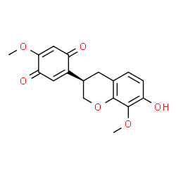 ChemSpider 2D Image | 2-[(3R)-7-Hydroxy-8-methoxy-3,4-dihydro-2H-chromen-3-yl]-5-methoxy-1,4-benzoquinone | C17H16O6
