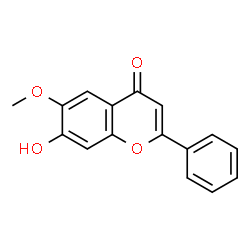 ChemSpider 2D Image | 7-Hydroxy-6-methoxy-2-phenyl-4H-chromen-4-one | C16H12O4
