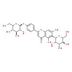 ChemSpider 2D Image | (1S)-1,5-Anhydro-1-{2-[4-(beta-D-threo-hexopyranosyloxy)phenyl]-5,7-dihydroxy-4-oxo-4H-chromen-6-yl}-D-threo-hexitol | C27H30O15