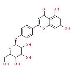 ChemSpider 2D Image | 4-(5,7-Dihydroxy-4-oxo-4H-chromen-2-yl)phenyl beta-D-glycero-hexopyranoside | C21H20O10