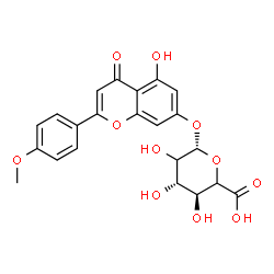 ChemSpider 2D Image | 5-Hydroxy-2-(4-methoxyphenyl)-4-oxo-4H-chromen-7-yl beta-D-threo-hexopyranosiduronic acid | C22H20O11