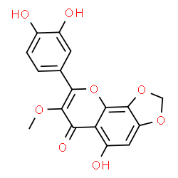 ChemSpider 2D Image | 8-(3,4-Dihydroxyphenyl)-5-hydroxy-7-methoxy-6H-[1,3]dioxolo[4,5-h]chromen-6-one | C17H12O8