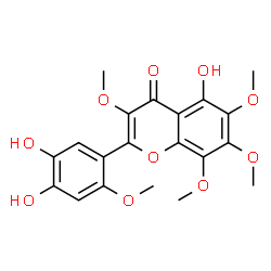 ChemSpider 2D Image | 2-(4,5-Dihydroxy-2-methoxyphenyl)-5-hydroxy-3,6,7,8-tetramethoxy-4H-chromen-4-one | C20H20O10