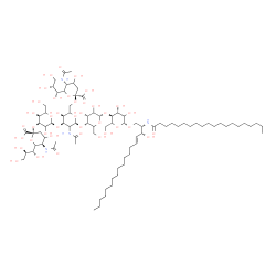 ChemSpider 2D Image | (2S,3R,4E)-3-Hydroxy-2-(icosanoylamino)-4-octadecen-1-yl (4xi)-5-acetamido-3,5-dideoxy-6-[(1R,2R)-1,2,3-trihydroxypropyl]-beta-L-glycero-hex-2-ulopyranonosyl-(2->6)-[(4xi)-5-acetamido-3,5-dideoxy-6-[(
1R,2R)-1,2,3-trihydroxypropyl]-beta-L-glycero-hex-2-ulopyranonosyl-(2->3)-alpha-L-erythro-hexopyranosyl-(1->3)]-2-acetamido-2-deoxy-alpha-L-erythro-hexopyranosyl-(1->4)-alpha-L-erythro-hexopyranosyl-(
1->4)-beta-D-threo-hexopyranoside | C86H152N4O39
