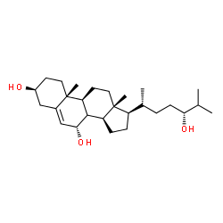 ChemSpider 2D Image | (3beta,7alpha,8xi,24R)-Cholest-5-ene-3,7,24-triol | C27H46O3